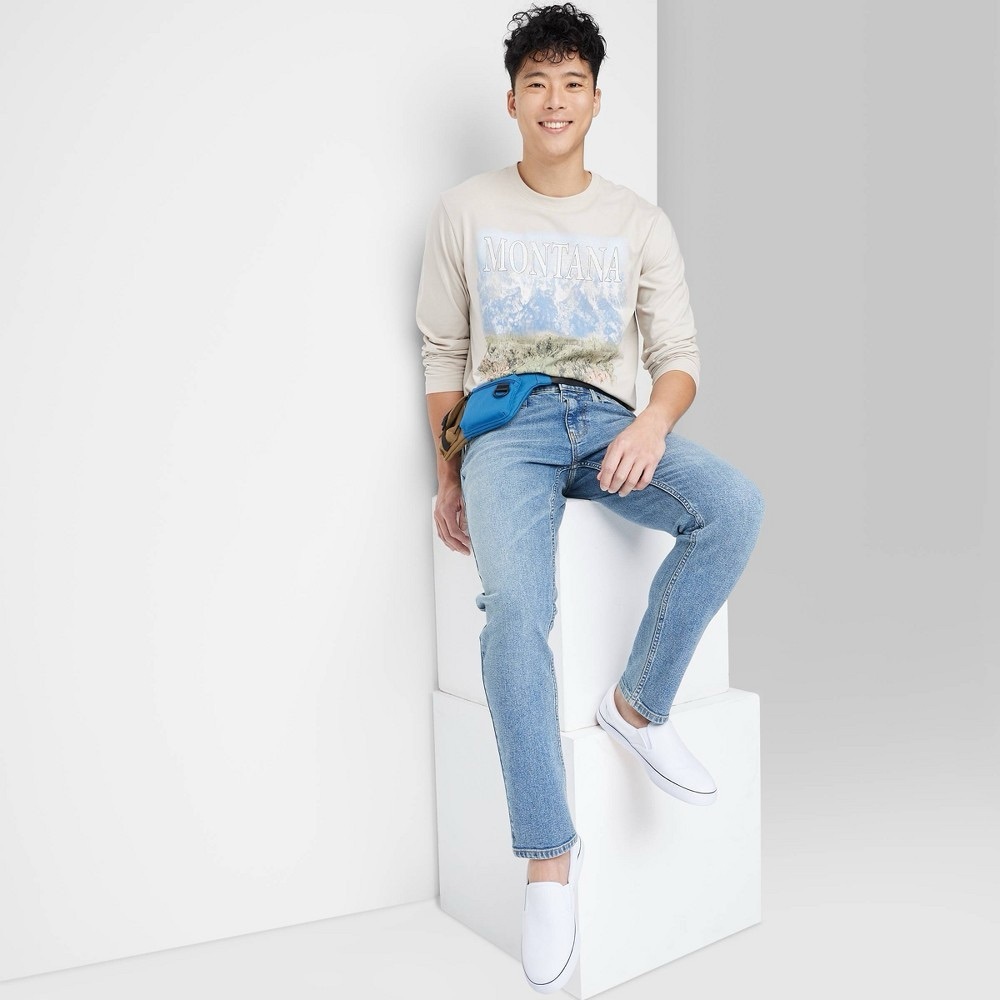 Men's Slim Fit Tapered Jeans - Original Use™ Blue Denim 32x34